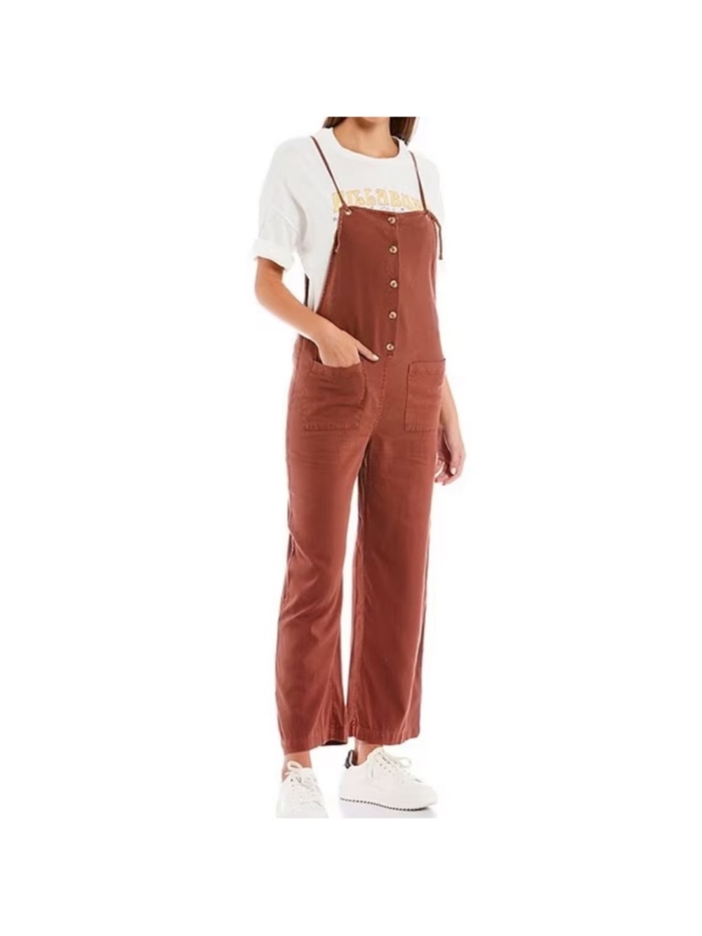 Billabong rust colored overall jumpsuit